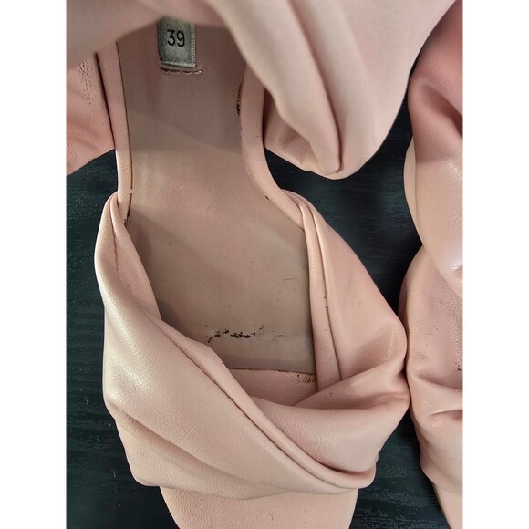 Zara pink ruched leather strapped heels women's size 39 - Picture 11 of 11